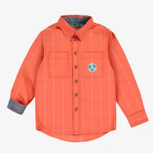 Chemise orange à carreaux, enfant ||Orange plaid shirt, child