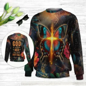 Christianartbag 3D Sweater, God Is Within Her Psalm 46:5, Unisex Sweater, Christmas Gift.