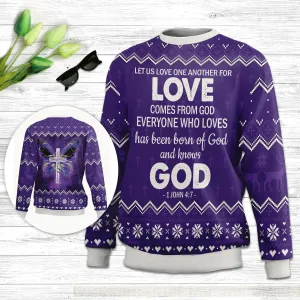 Christianartbag 3D Sweater, veryone Who Loves Has Been Born Of God And Knows God 1 John 4:7, Unisex Sweater, Christmas Gift.
