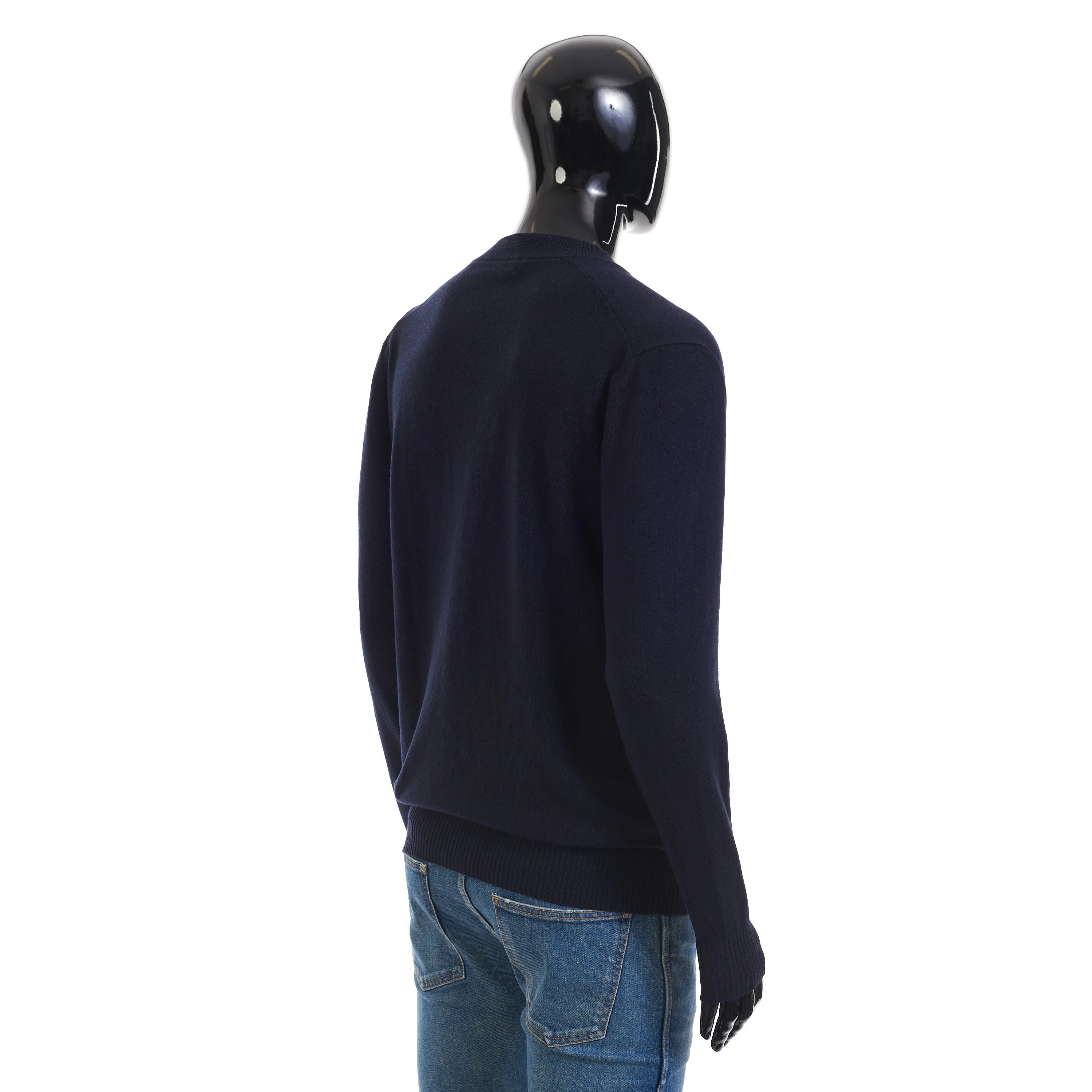 Classic Cardigan In Navy Blue Baby Cashmere