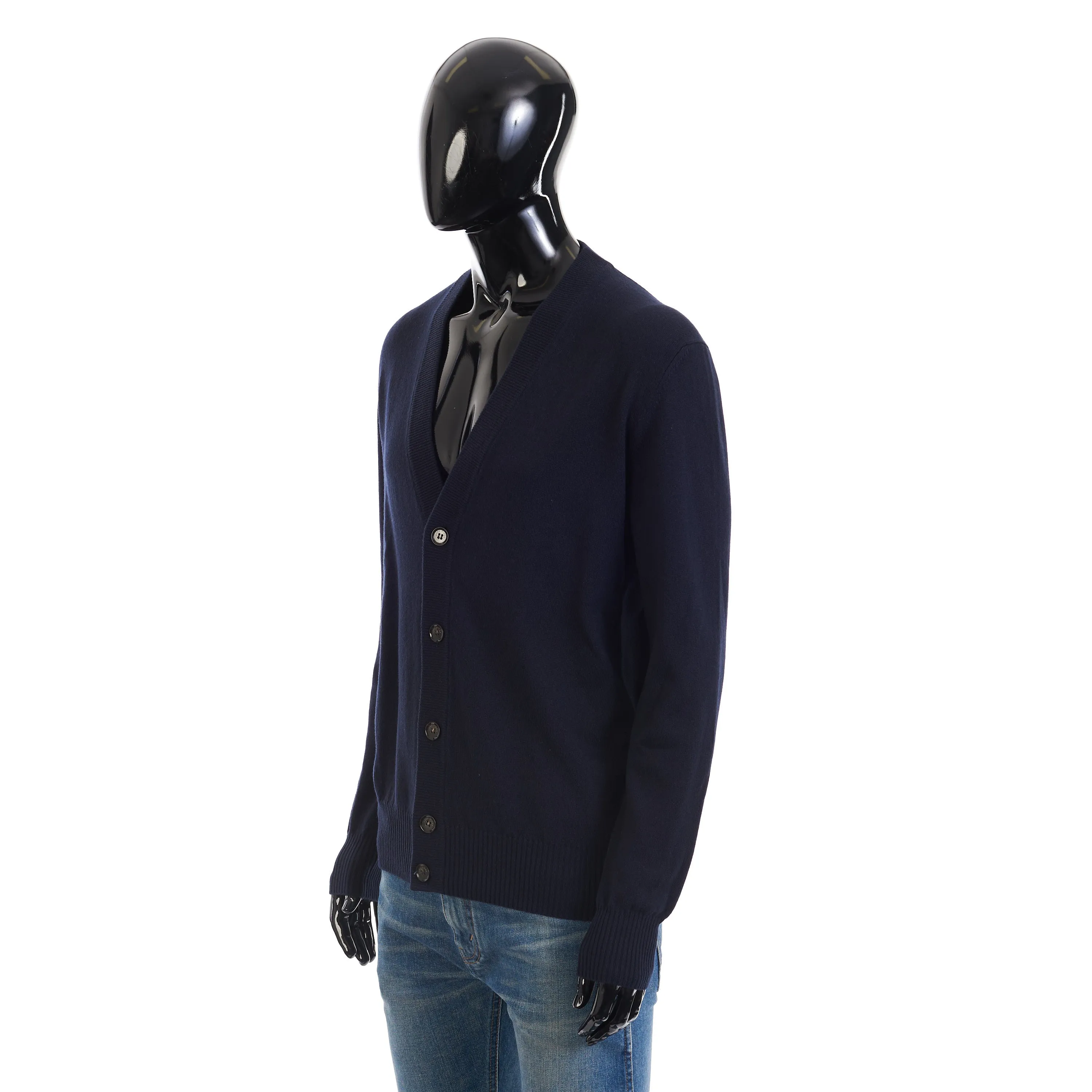 Classic Cardigan In Navy Blue Baby Cashmere