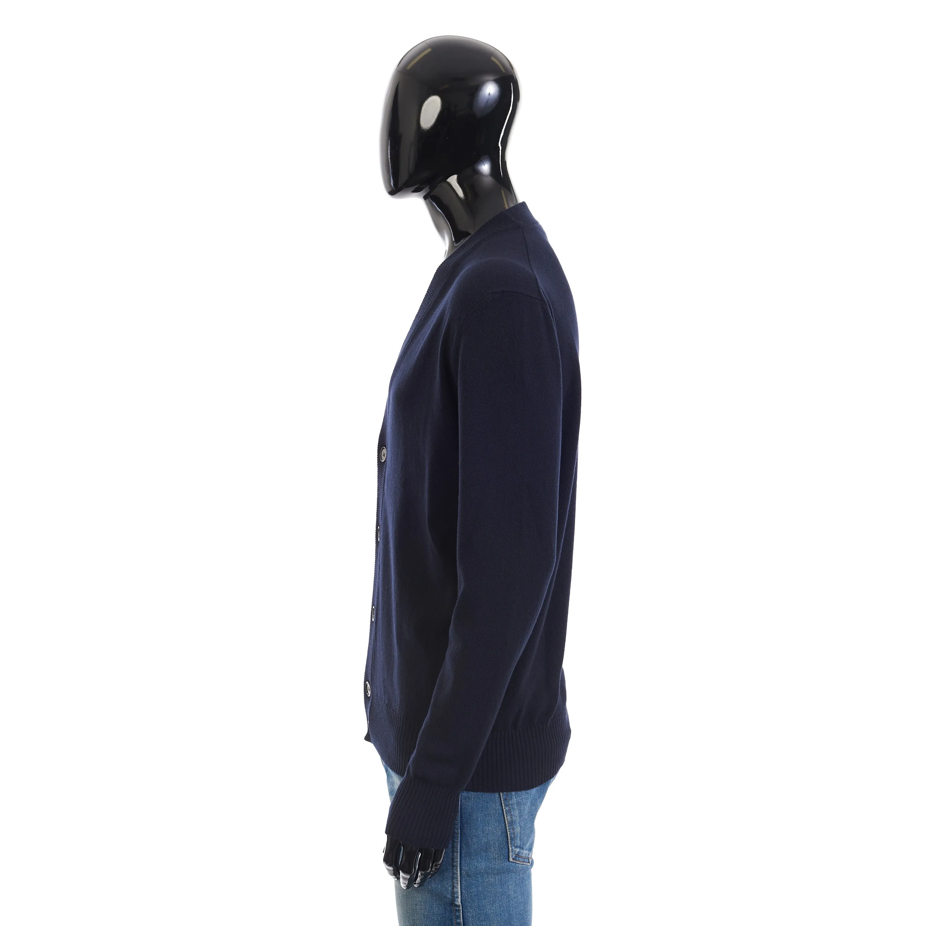 Classic Cardigan In Navy Blue Baby Cashmere