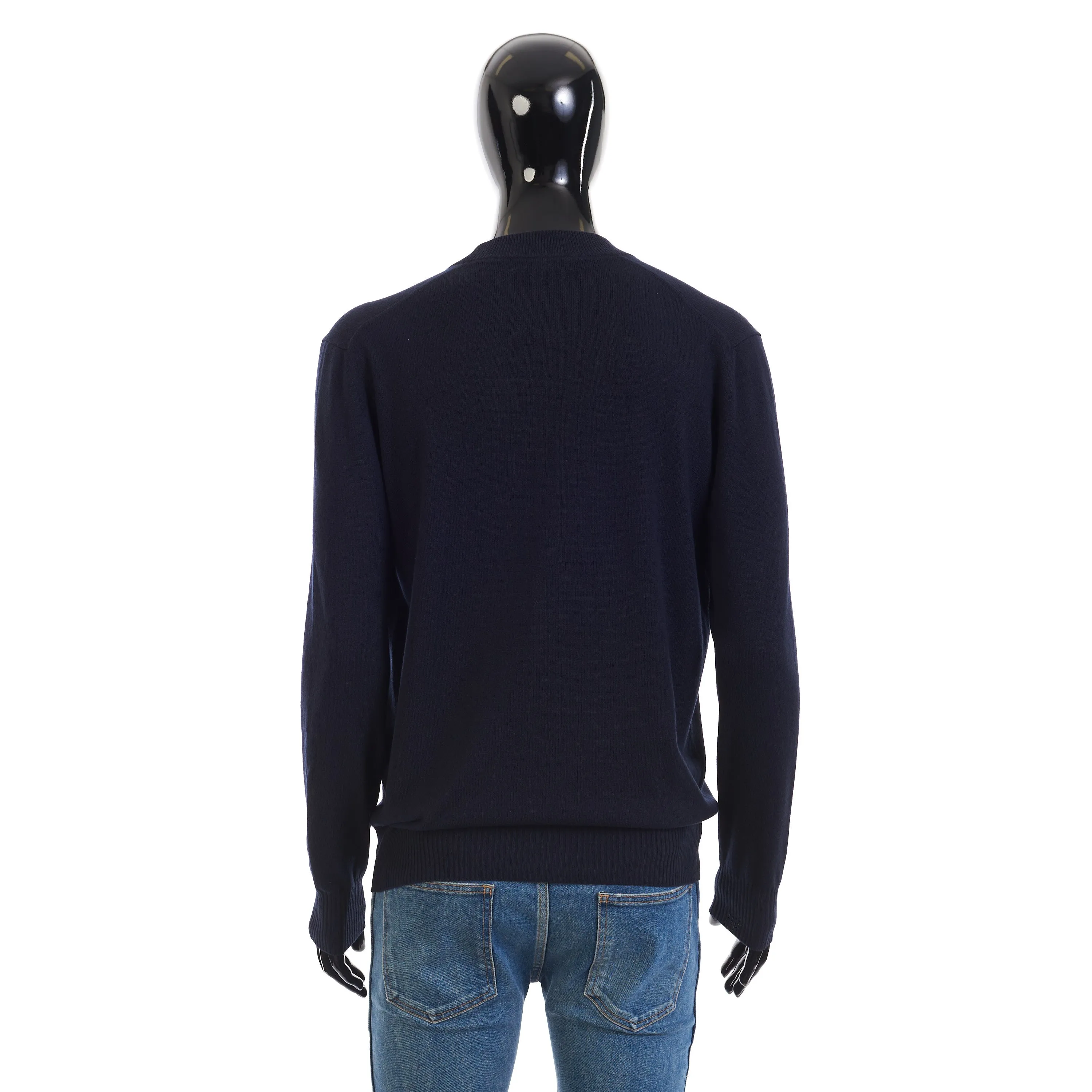 Classic Cardigan In Navy Blue Baby Cashmere