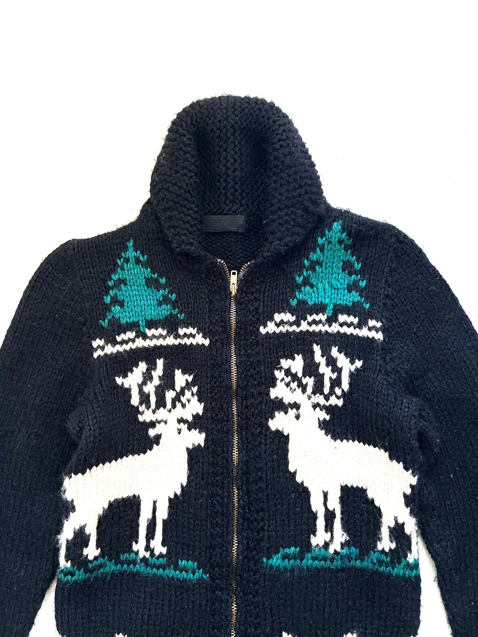 Classic Cowichan Wool Cardigan - Black Caribou