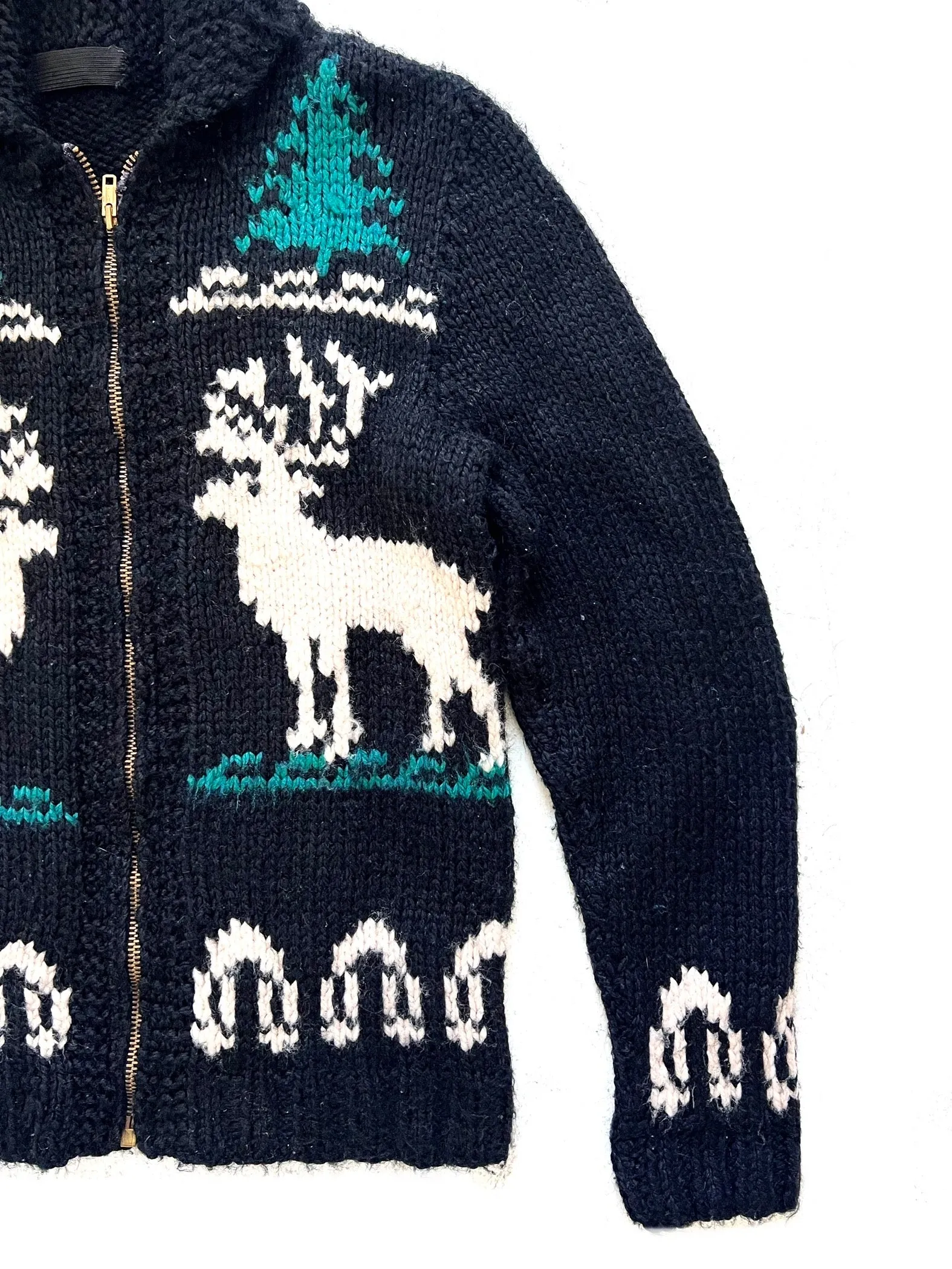 Classic Cowichan Wool Cardigan - Black Caribou