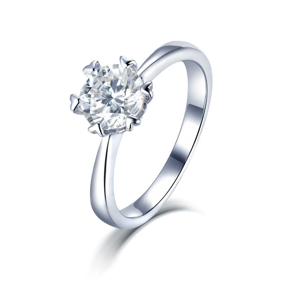 Classic Six Claw with Arrow Tipped Claws, 1.00ct Round Cut