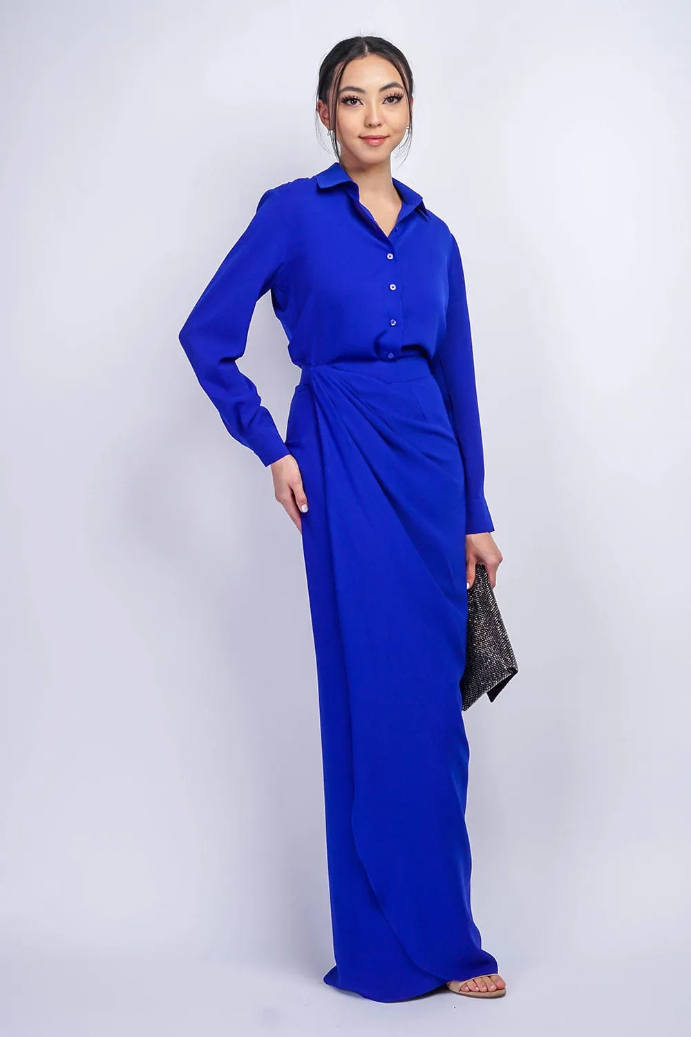 Cobalt Blue Button Up Jennifer Dress Shirt