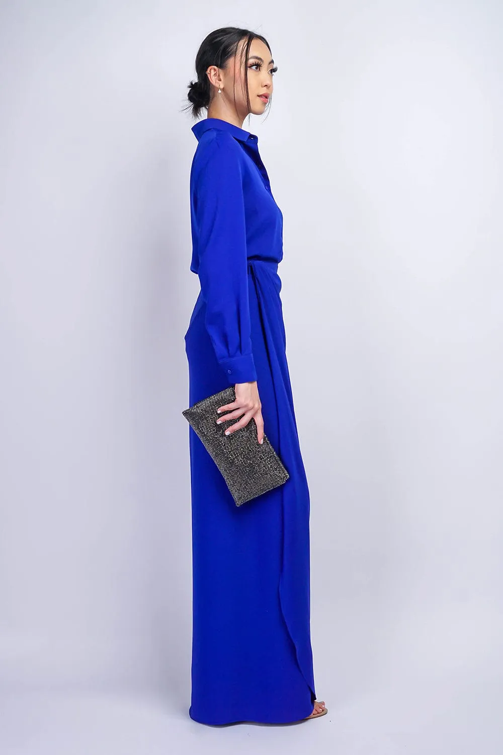 Cobalt Blue Button Up Jennifer Dress Shirt
