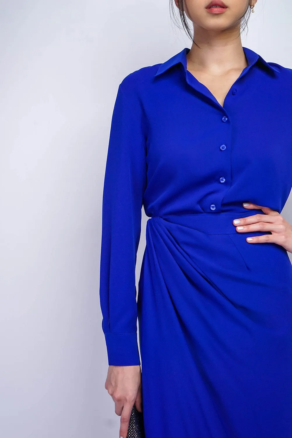 Cobalt Blue Button Up Jennifer Dress Shirt
