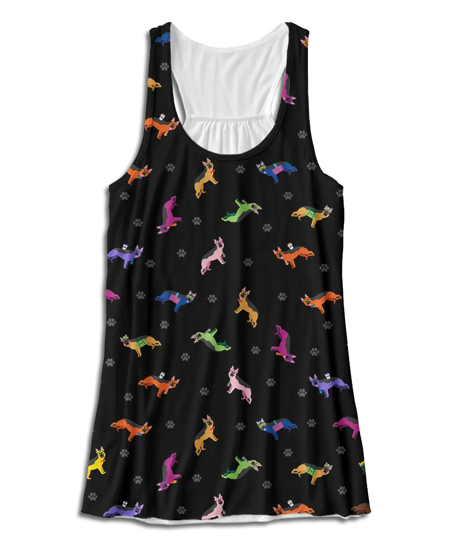 Colorful German Shepherd Racerback Tank Top