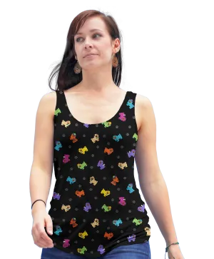 Colorful Pug Racerback Tank Top