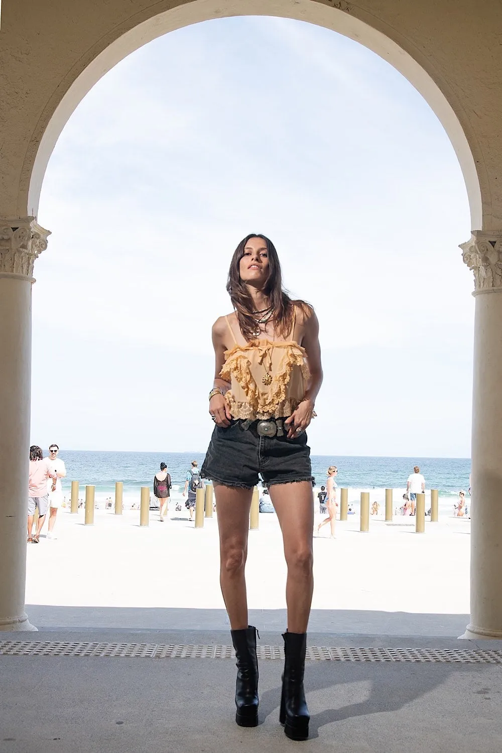 Come Down Easy Silk   Lace Blouse