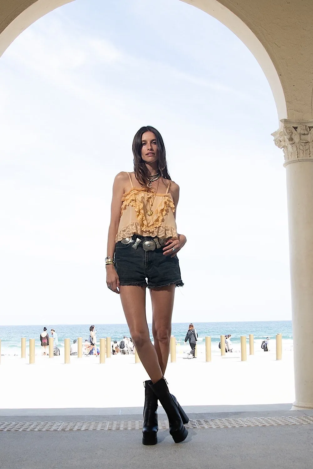 Come Down Easy Silk   Lace Blouse