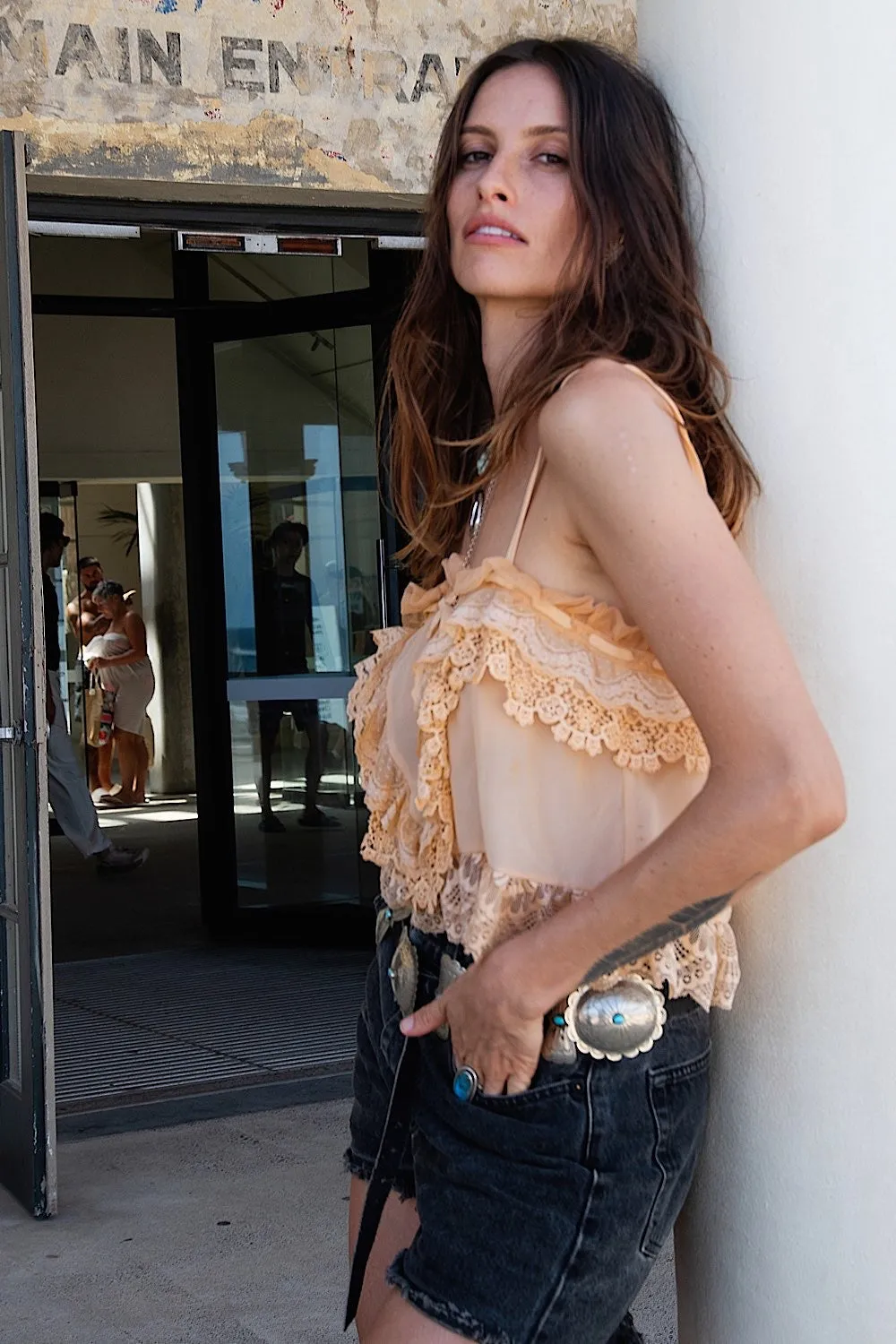 Come Down Easy Silk   Lace Blouse