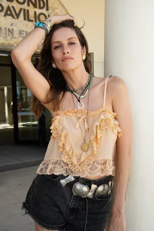 Come Down Easy Silk   Lace Blouse