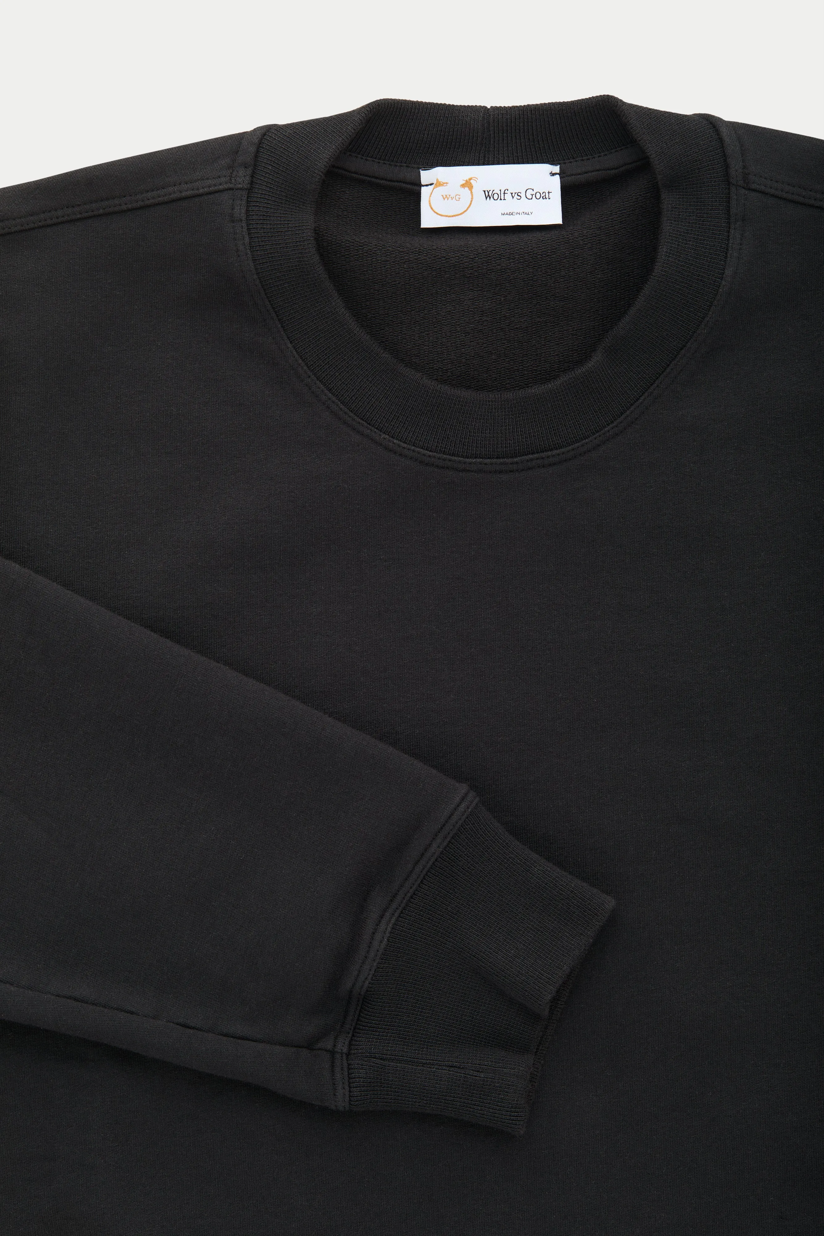 Cotton Modal Relaxed Crewneck Sweatshirt Black Beauty