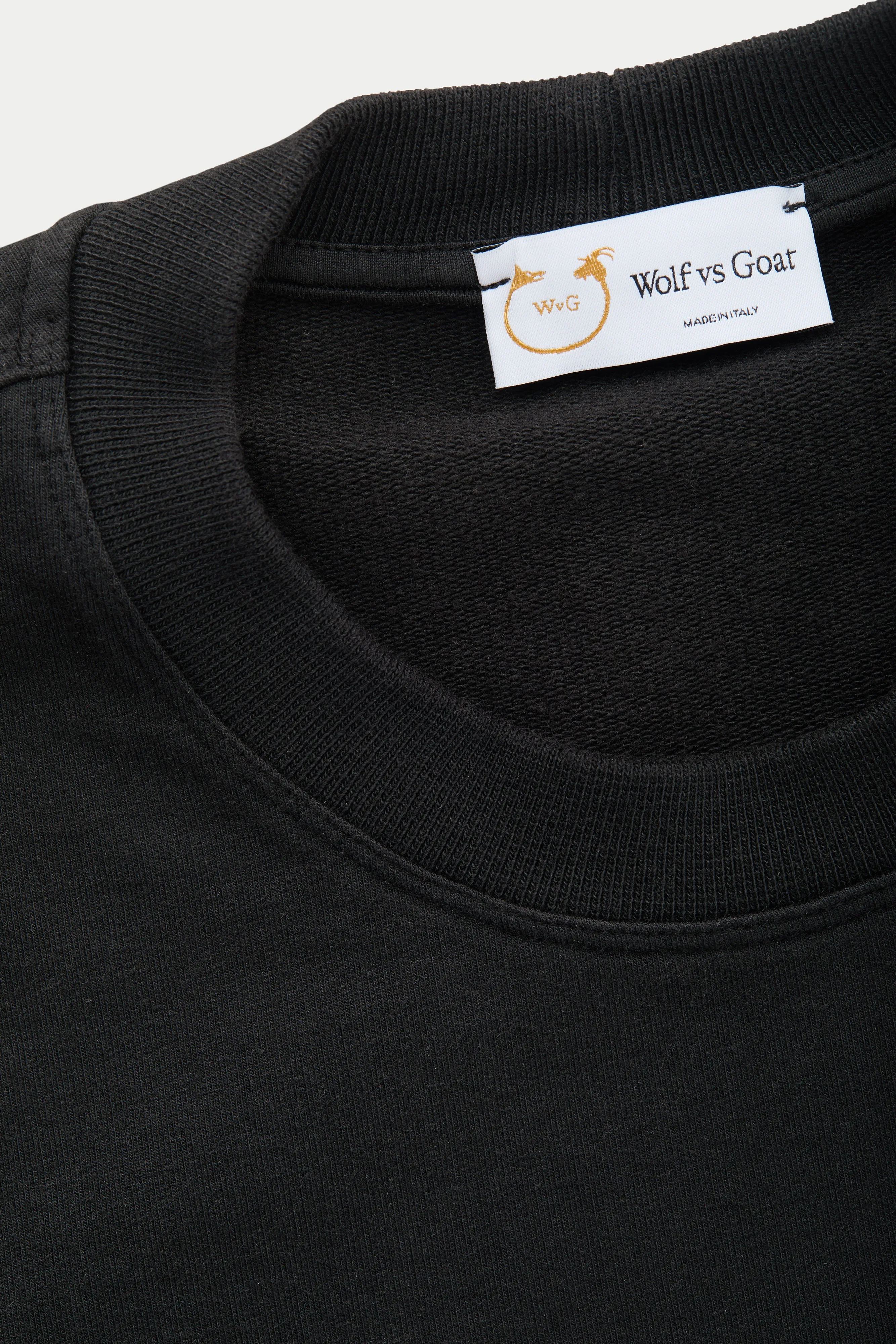 Cotton Modal Relaxed Crewneck Sweatshirt Black Beauty