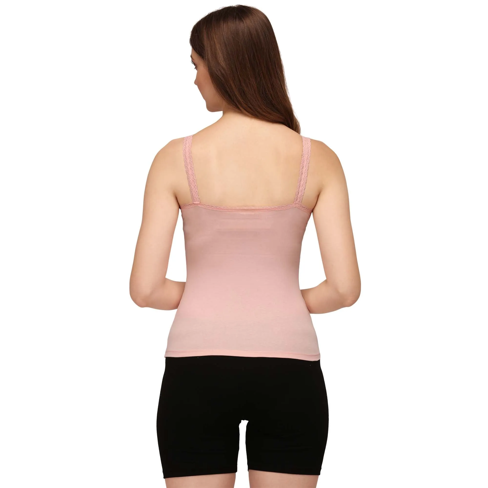 Cotton Spandex Camisole with Lace Detailing