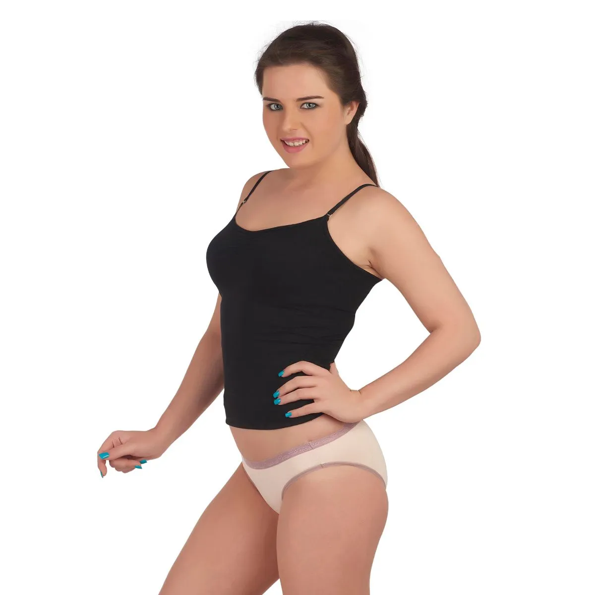Cotton spandex detachable straps Camisole