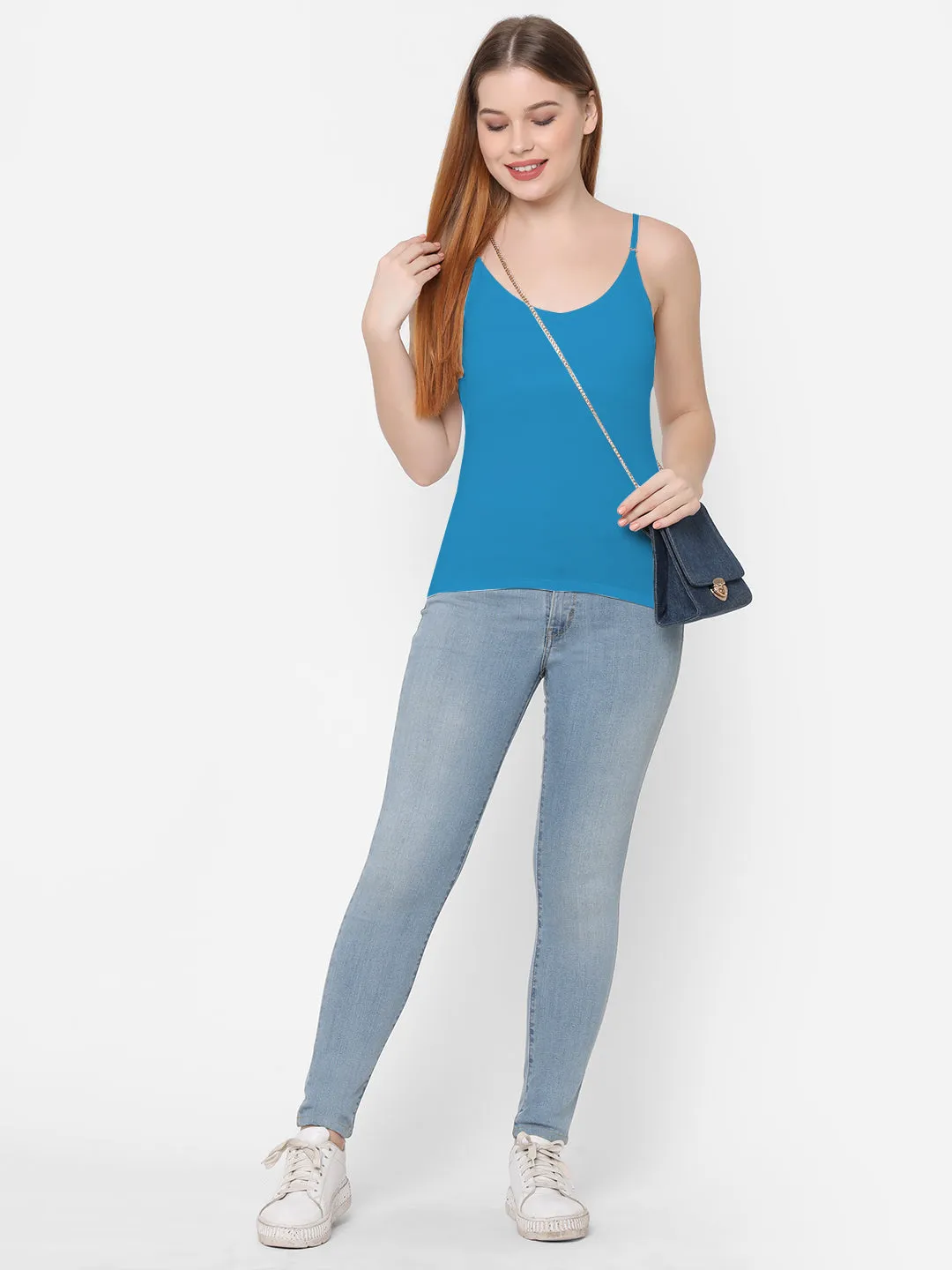Cotton spandex detachable straps Camisole