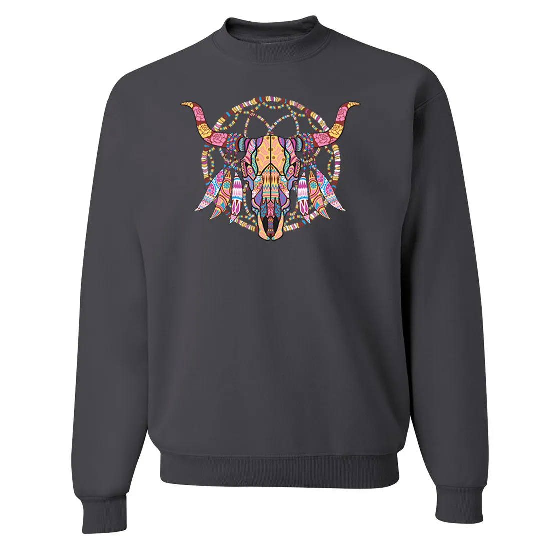 Cow Skull Mosaic Crewneck Sweatshirt