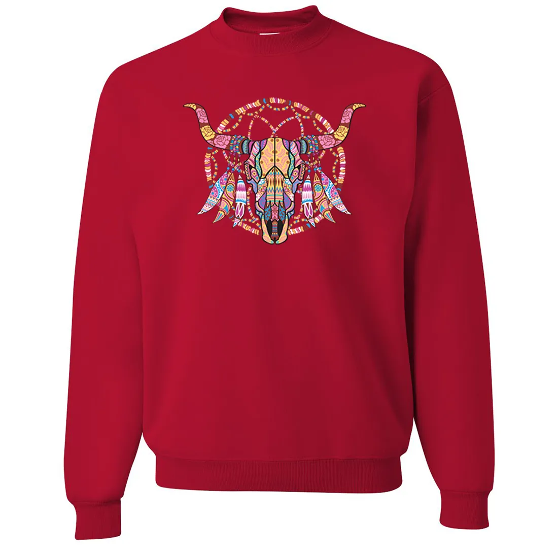 Cow Skull Mosaic Crewneck Sweatshirt