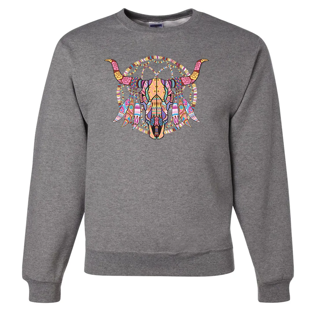 Cow Skull Mosaic Crewneck Sweatshirt