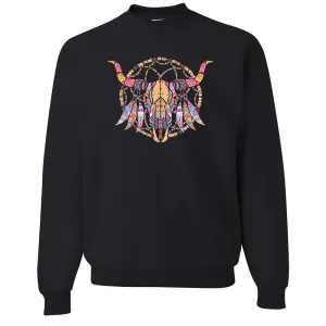 Cow Skull Mosaic Crewneck Sweatshirt