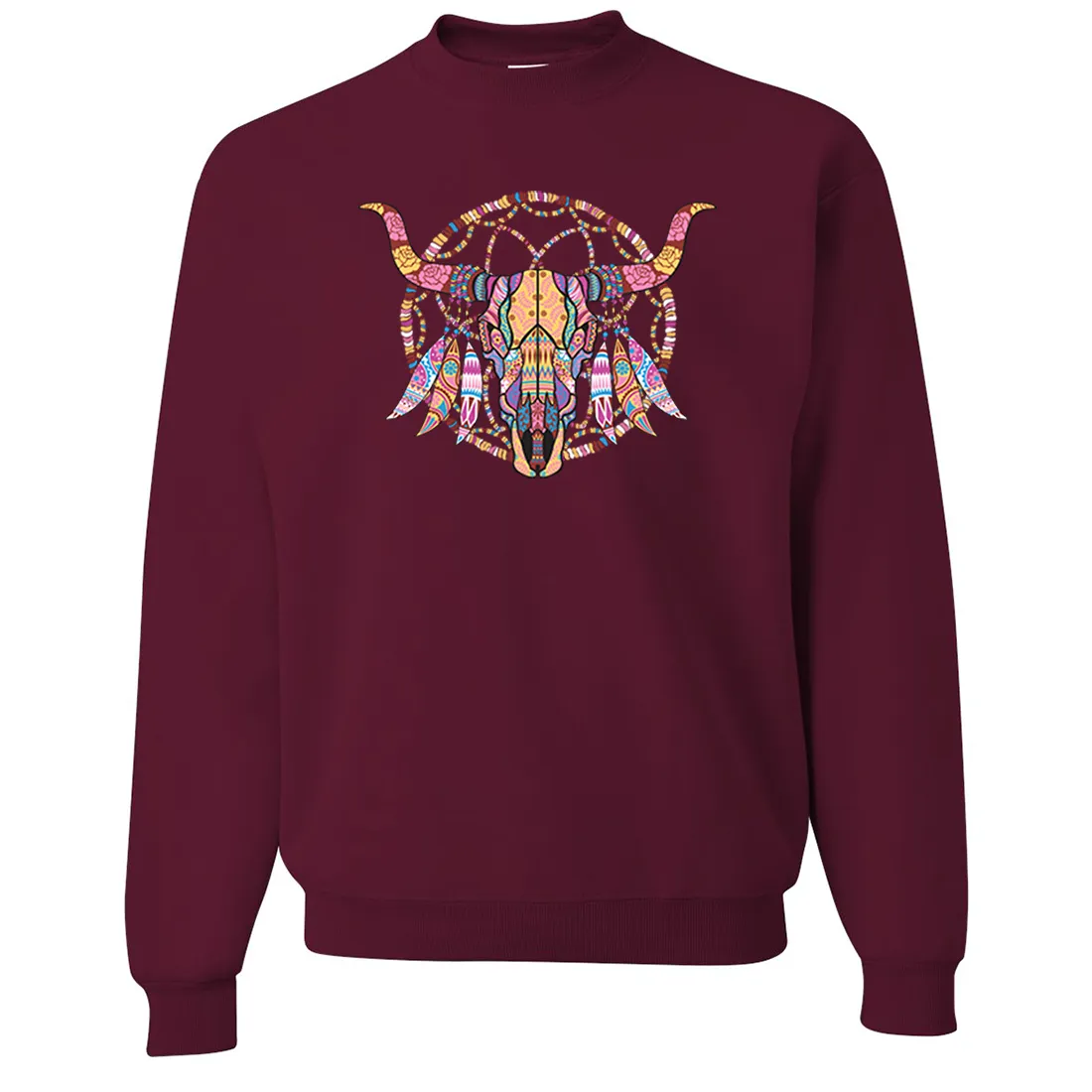 Cow Skull Mosaic Crewneck Sweatshirt