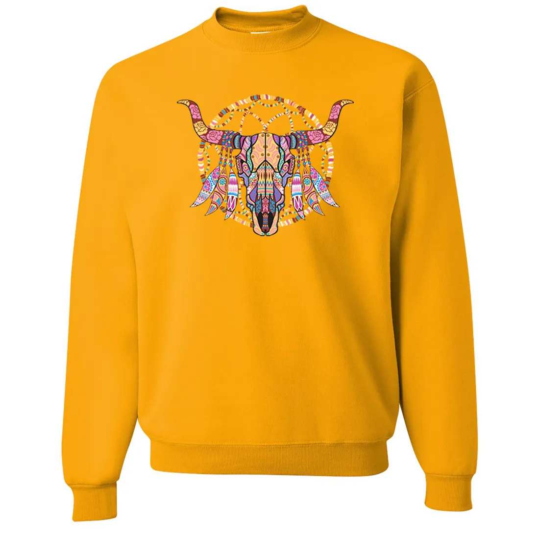Cow Skull Mosaic Crewneck Sweatshirt