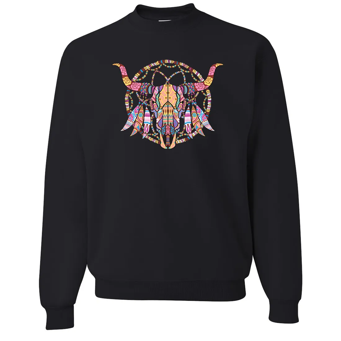 Cow Skull Mosaic Crewneck Sweatshirt