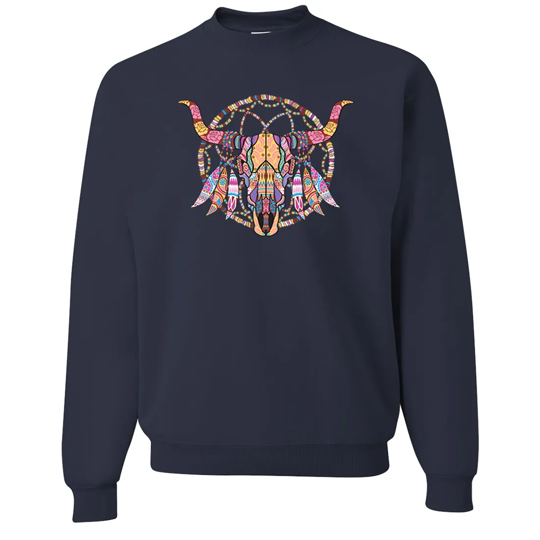 Cow Skull Mosaic Crewneck Sweatshirt