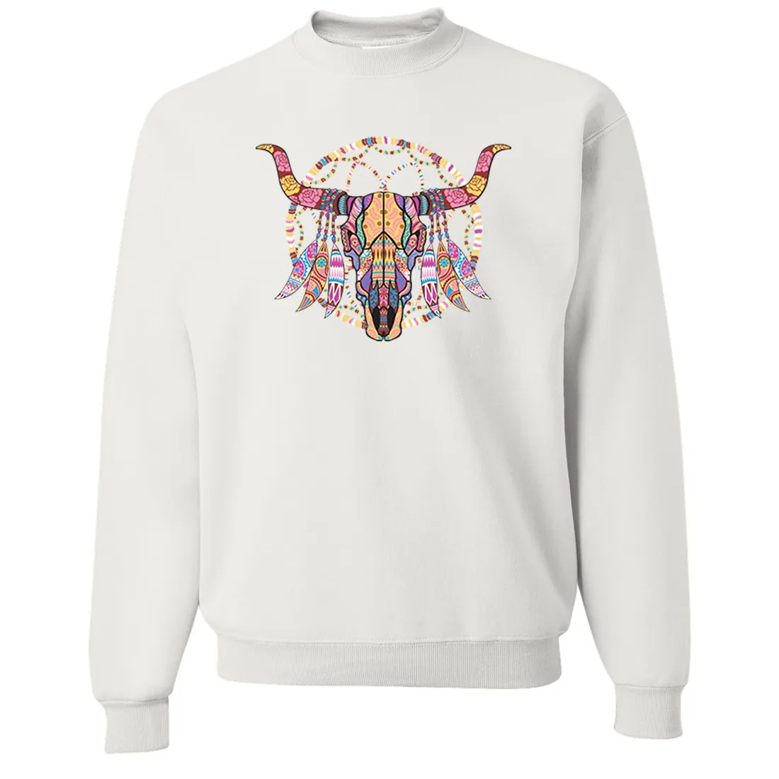 Cow Skull Mosaic Crewneck Sweatshirt