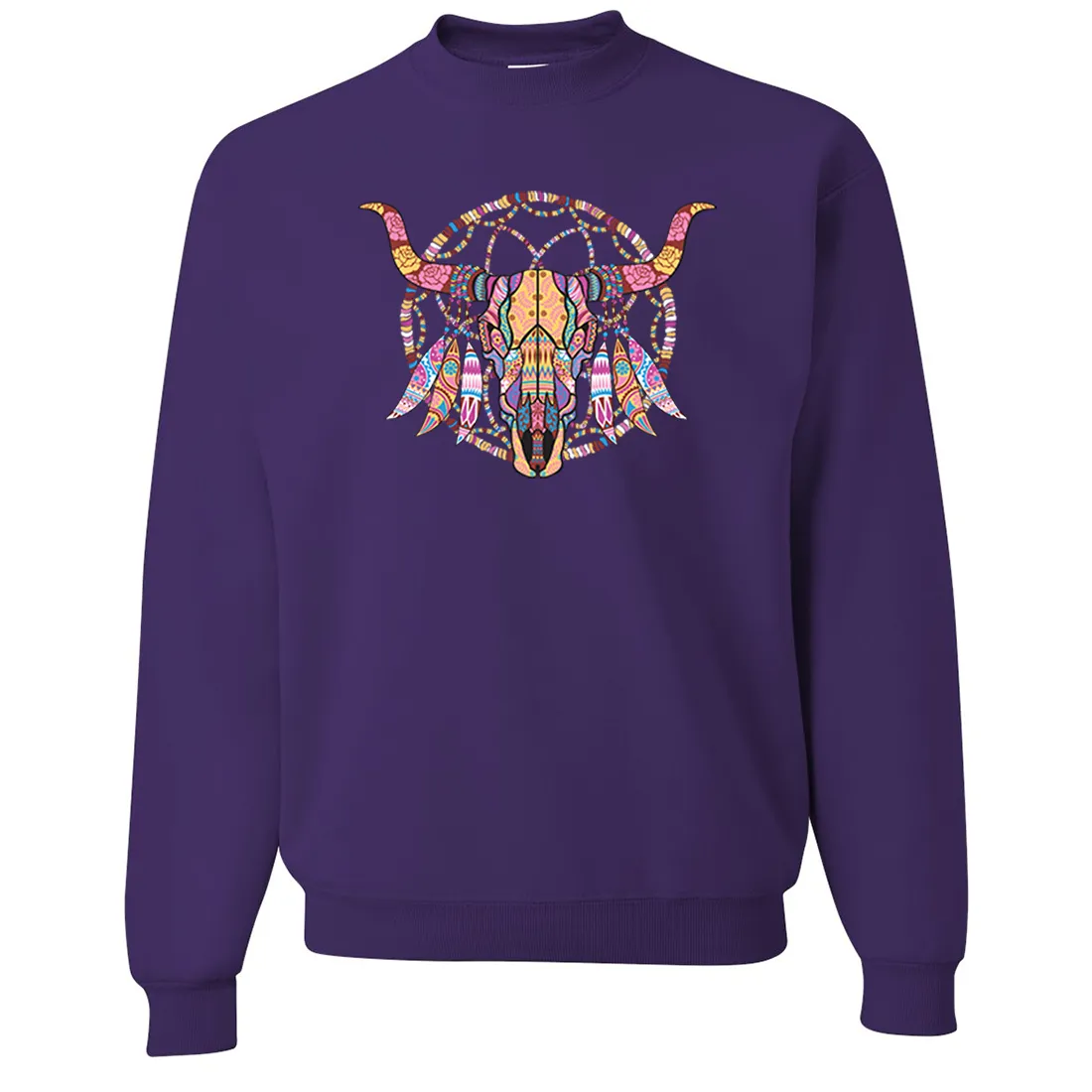 Cow Skull Mosaic Crewneck Sweatshirt