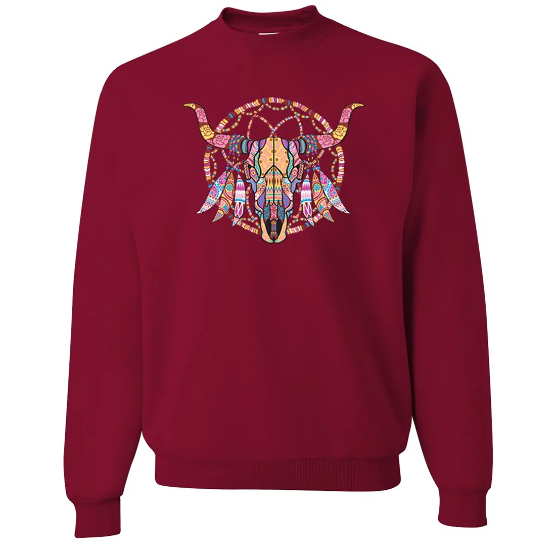 Cow Skull Mosaic Crewneck Sweatshirt