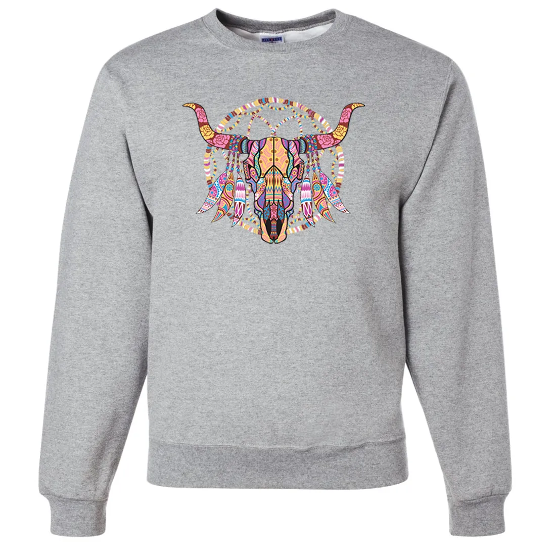 Cow Skull Mosaic Crewneck Sweatshirt