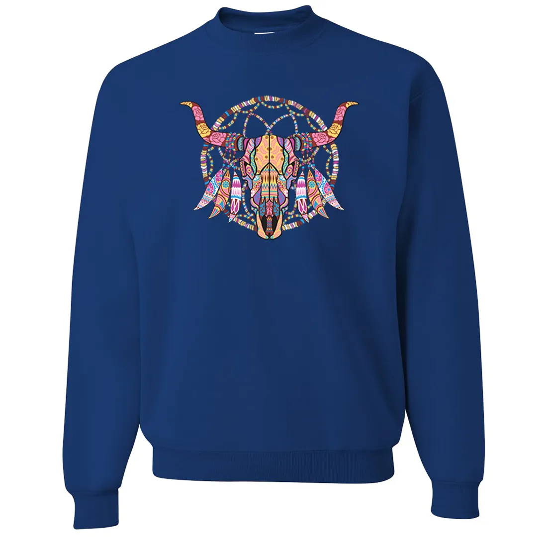 Cow Skull Mosaic Crewneck Sweatshirt