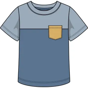 CR Sports Blue Color Block Pocket Tee
