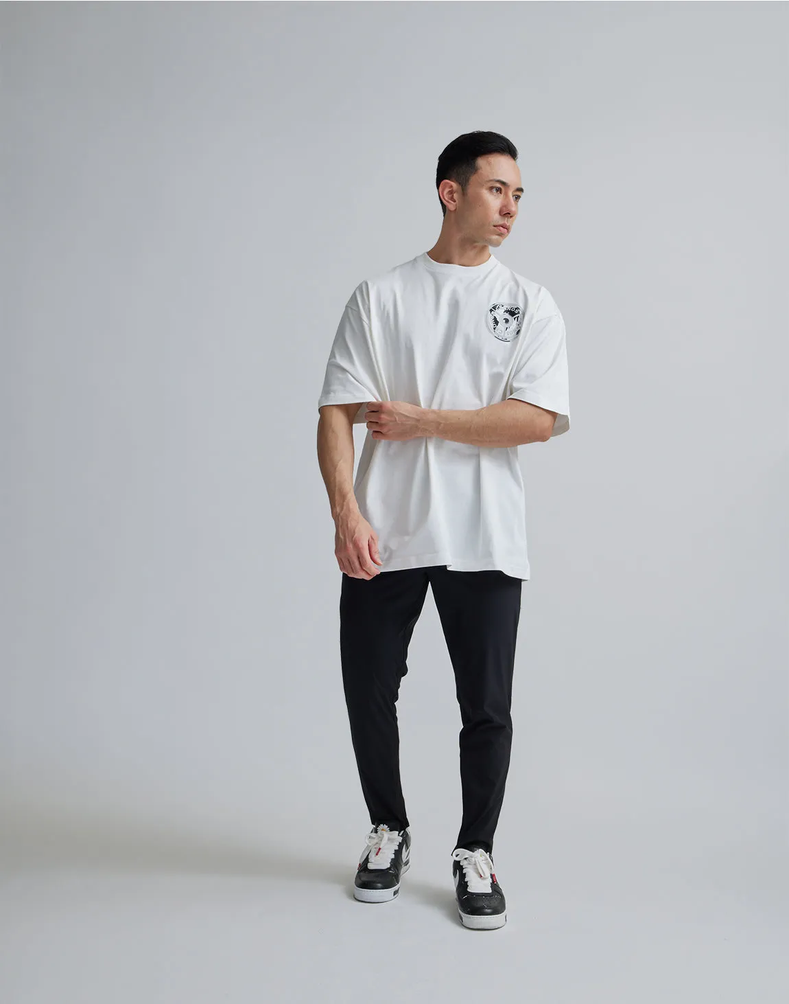 CRONOS WORLD GRAPHIC OVERSIZE T-SHIRTS【WHITE】
