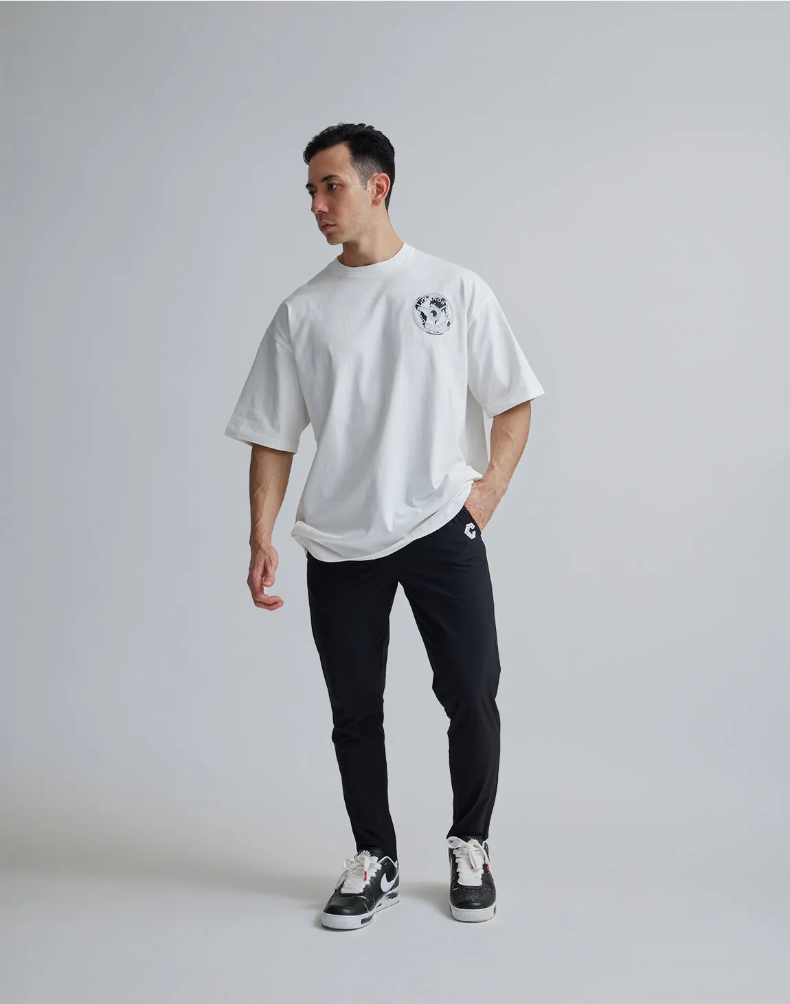 CRONOS WORLD GRAPHIC OVERSIZE T-SHIRTS【WHITE】