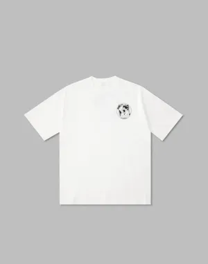CRONOS WORLD GRAPHIC OVERSIZE T-SHIRTS【WHITE】