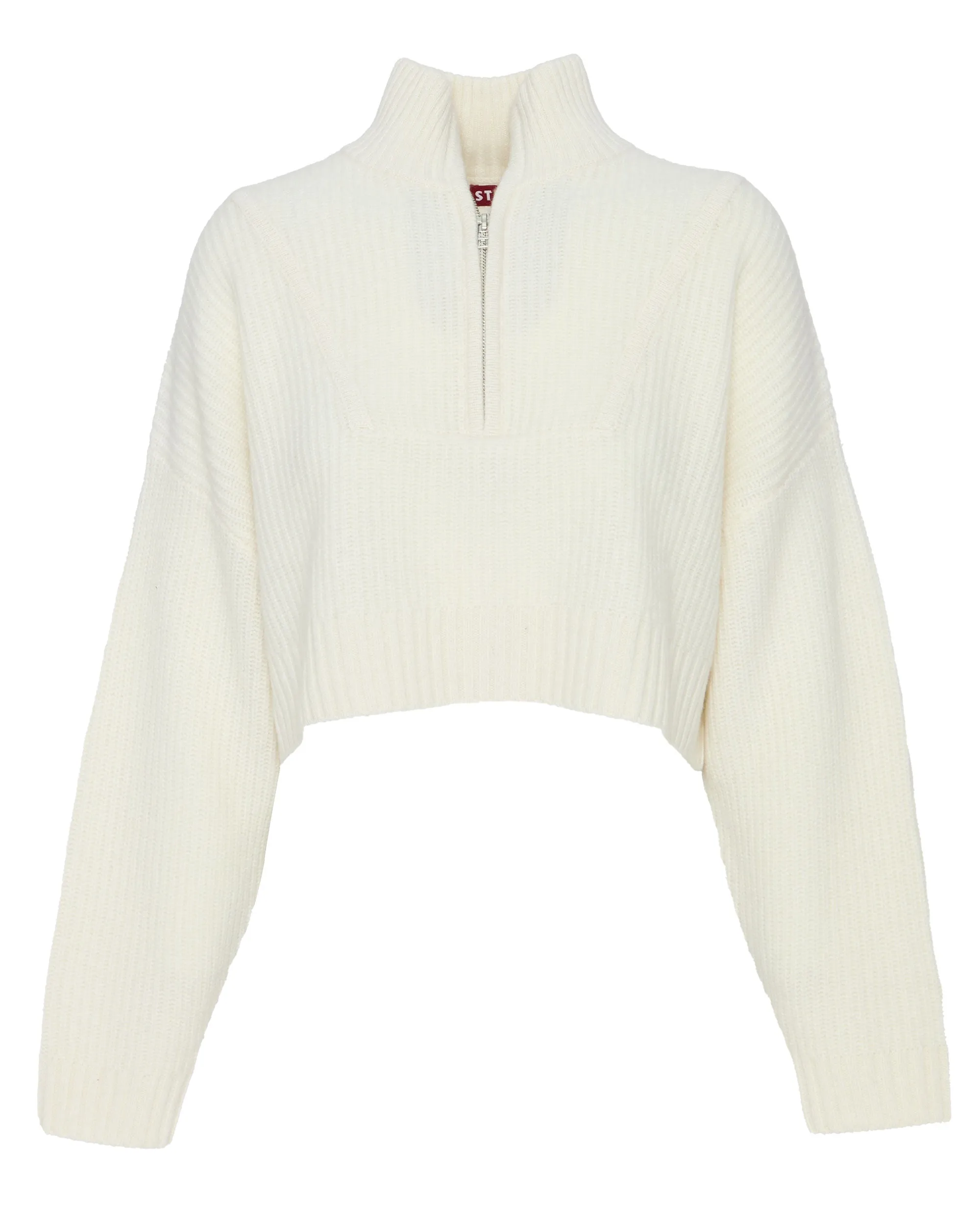 Cropped Hampton Cashmere Sweater in Ivory