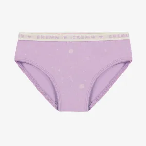 Culotte bikini lilas à motifs de planètes, enfant || Lilac bikini panties with planet all over print, child