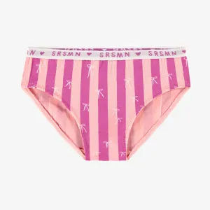 Culotte bikini à rayures et motifs, enfant  || Striped bikini panties with patterns, child