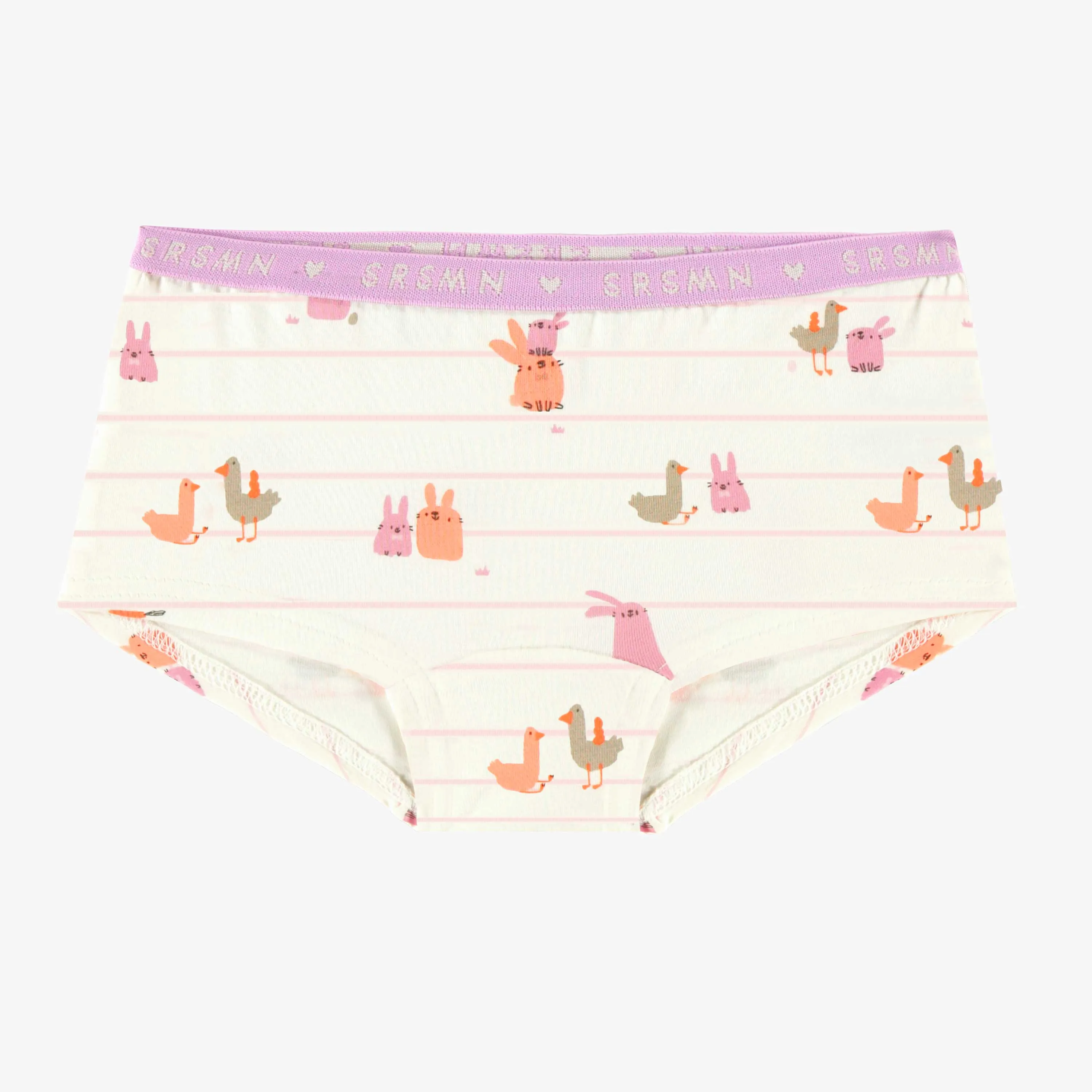 Culotte garçonne crème à motifs de Pâques, enfant || Cream boycut panties with Easter all over print, child