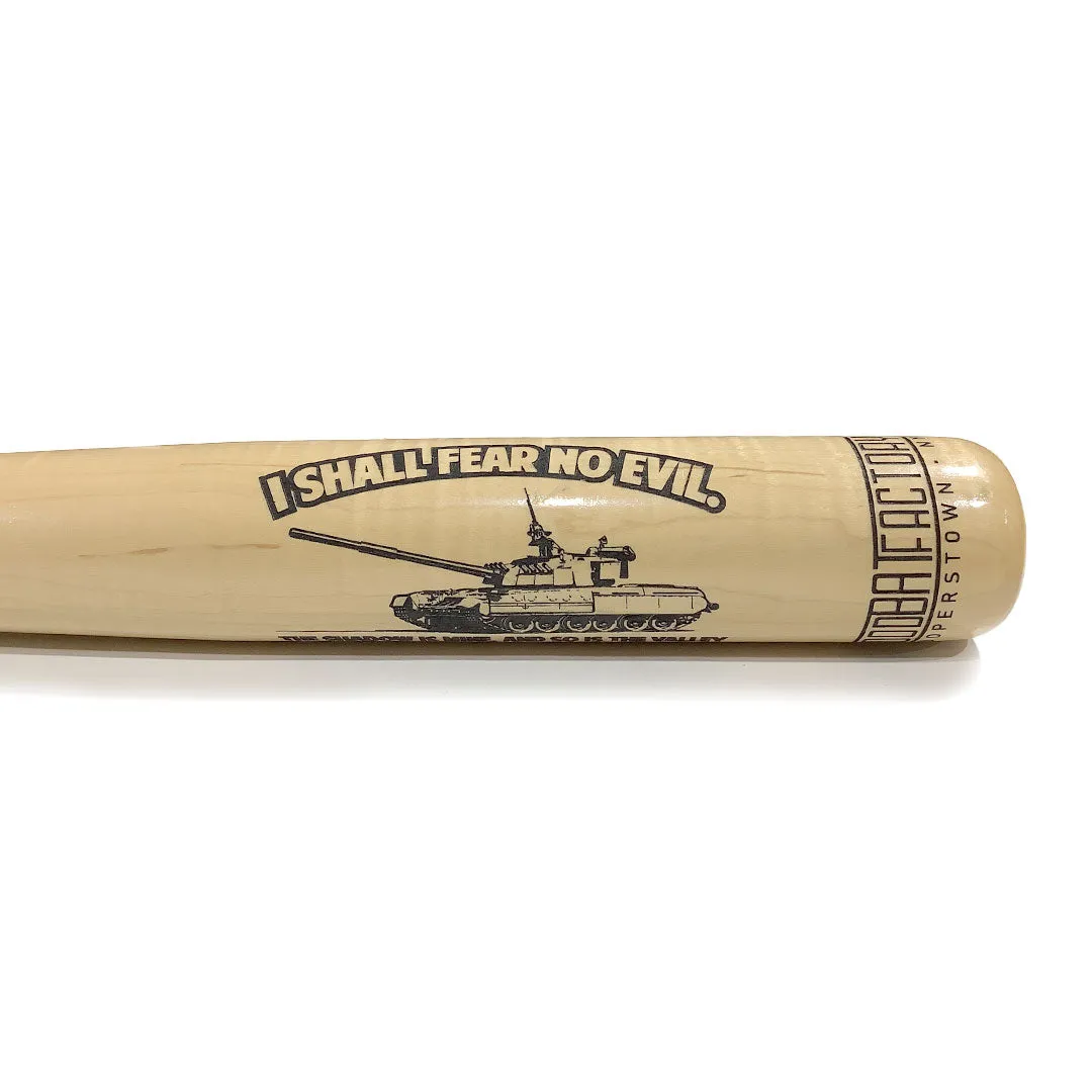 Custom Engraved & Hand Painted Tank Curly Wood Trophy Bat