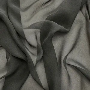 Dark Gray Woven Silk Chiffon Fabric