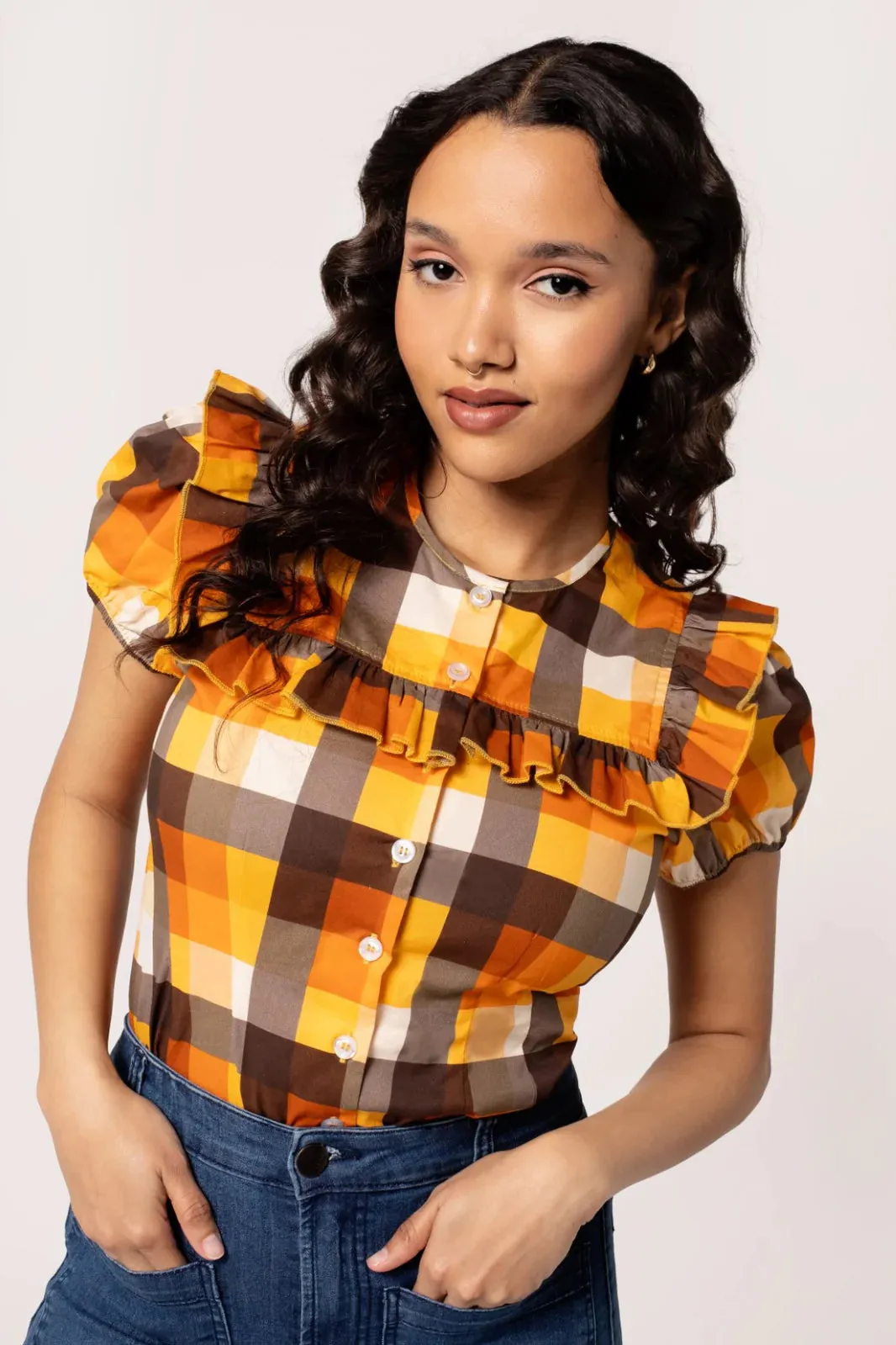Darlene Check Blouse