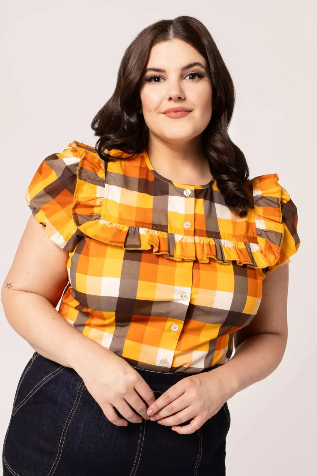 Darlene Check Blouse