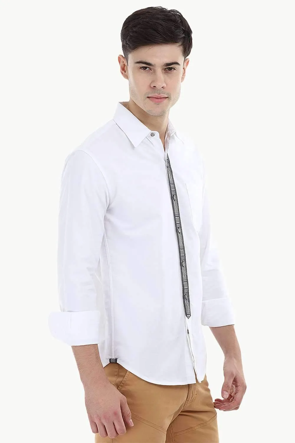 Designed Placket Oxford Shirt